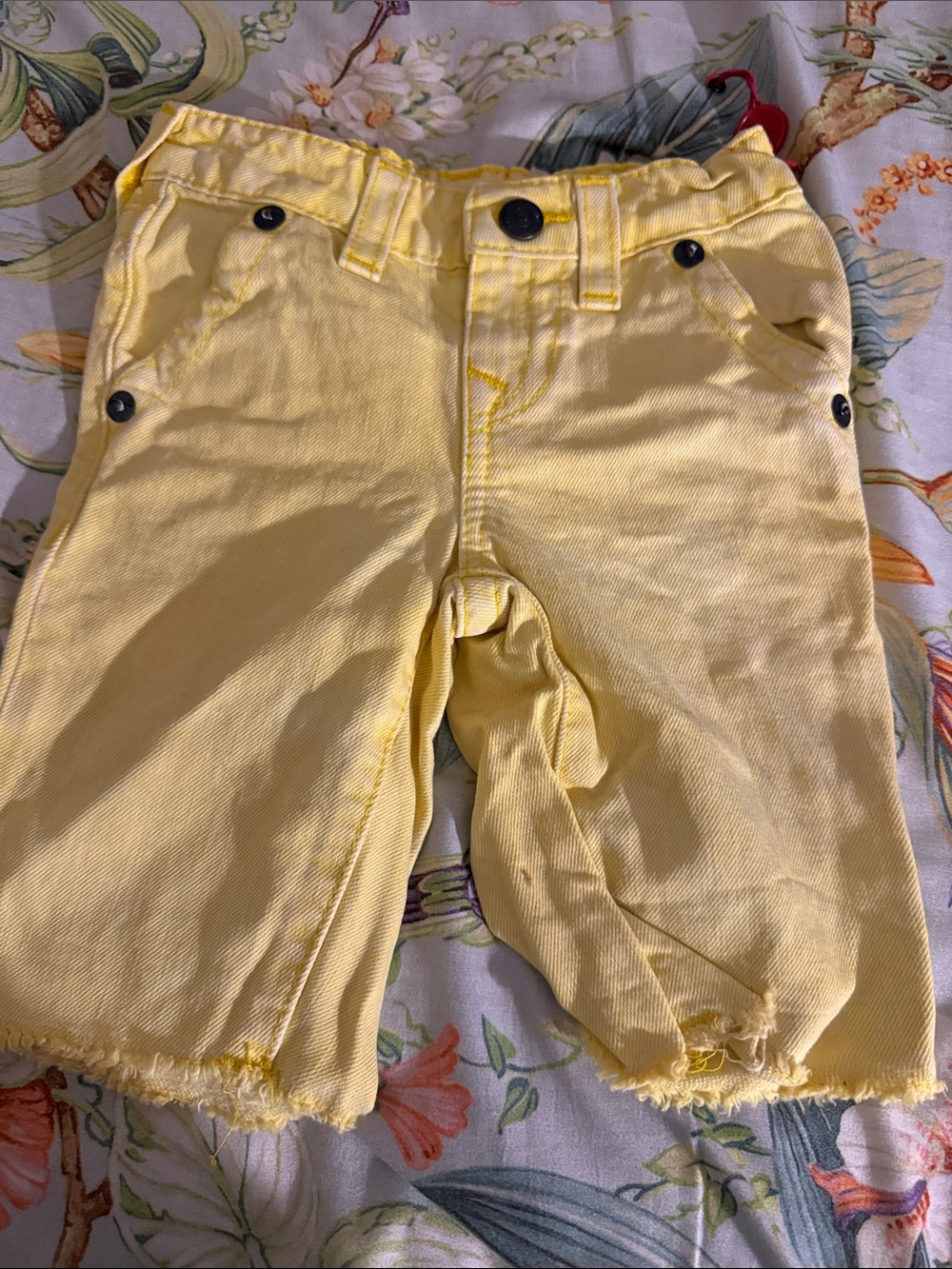 True Religion Yellow Denim Kids Shorts
